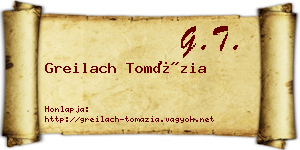Greilach Tomázia névjegykártya